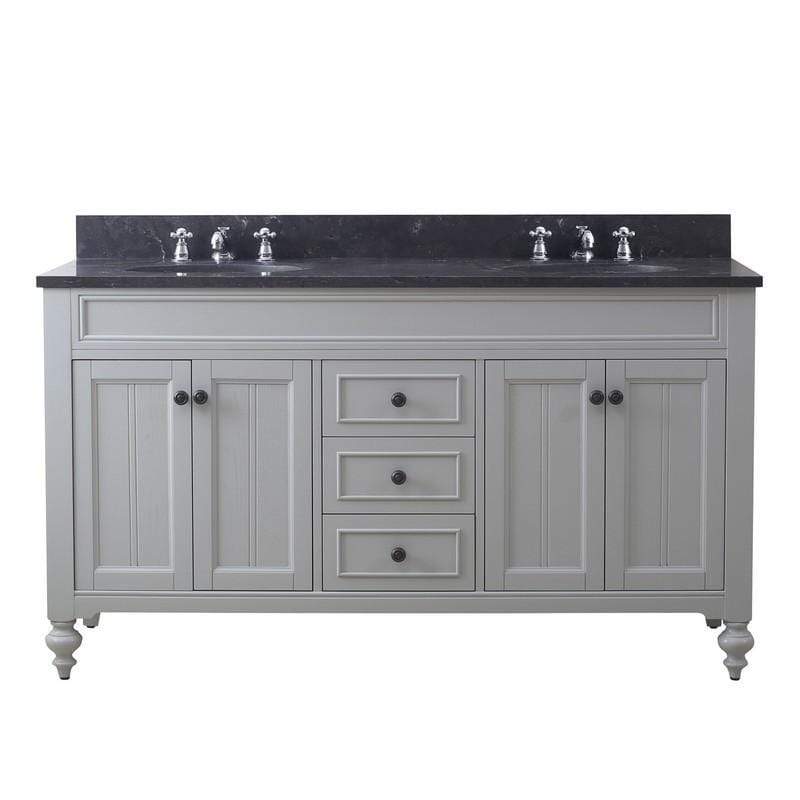 Water Creation Vanity Water Creation POTENZA60EG Potenza 60 Inch Earl Grey Double Sink Bathroom Vanity