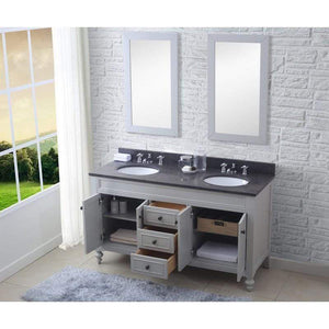Water Creation Vanity Water Creation POTENZA60EGC Potenza 60 Inch Earl Grey Double Sink Bathroom Vanity With 2 Matching Framed Mirrors