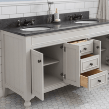 Load image into Gallery viewer, Water Creation Vanity Water Creation POTENZA60EGF1 Potenza 60 Inch Bathroom Vanity in Earl Grey with Blue Limestone Top with Faucet