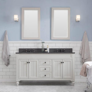 Water Creation Vanity Water Creation POTENZA60EGF1 Potenza 60 Inch Bathroom Vanity in Earl Grey with Blue Limestone Top with Faucet