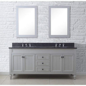 Water Creation Vanity Water Creation POTENZA72EGC Potenza 72 Inch Earl Grey Double Sink Bathroom Vanity With 2 Matching Framed Mirrors