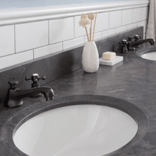 Load image into Gallery viewer, Water Creation Vanity Water Creation POTENZA72EGF1 Potenza 72 Inch Bathroom Vanity in Earl Grey with Blue Limestone Top with Faucet