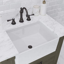 Load image into Gallery viewer, Water Creation Vanity Water Creation PY30CW03GG-000TL1203 Paisley 30 Inch Single Sink Carrara White Marble Countertop Vanity in Grizzle Gray with Hook Faucet