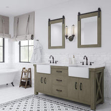 Load image into Gallery viewer, Water Creation Vanity Water Creation PY72CW03GG-000000000 Paisley 72 Inch Double Sink Carrara White Marble Countertop Vanity in Grizzle Gray