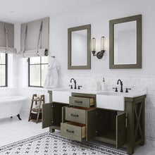 Load image into Gallery viewer, Water Creation Vanity Water Creation PY72CW03GG-A24TL1203 Paisley 72 Inch. Double Sink Carrara White Marble Countertop Vanity in Grizzle Gray with Hook Faucet and Mirror
