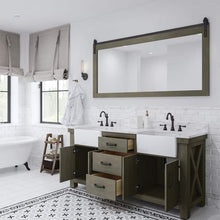 Load image into Gallery viewer, Water Creation Vanity Water Creation PY72CW03GG-P72000000 Paisley 72 Inch Double Sink Carrara White Marble Countertop Vanity in Grizzle Gray with Mirror