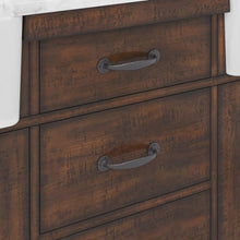Load image into Gallery viewer, Water Creation Vanity Water Creation PY72CW03RS-P72TL1203 Paisley 72 Inch Double Sink Carrara White Marble Countertop Vanity in Rustic Sienna with Hook Faucet and Mirror