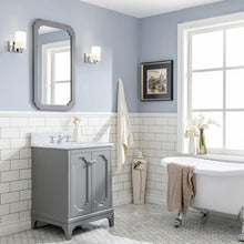 Load image into Gallery viewer, Water Creation Vanity Water Creation QU24CW01CG-Q21000000 Queen 24 Inch Single Sink Carrara White Marble Countertop Vanity in Cashmere Grey with Mirror