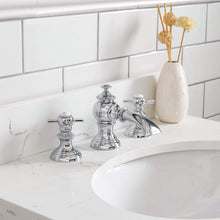 Load image into Gallery viewer, Water Creation Vanity Water Creation QU24QZ01CG-Q21TL1201 Queen 24-Inch Single Sink Quartz Carrara Vanity In Cashmere Grey With Matching Mirror(s) and F2-0012-01-TL Lavatory Faucet(s)