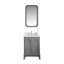 Load image into Gallery viewer, Water Creation Vanity Water Creation QU24QZ01CG-Q21TL1201 Queen 24-Inch Single Sink Quartz Carrara Vanity In Cashmere Grey With Matching Mirror(s) and F2-0012-01-TL Lavatory Faucet(s)