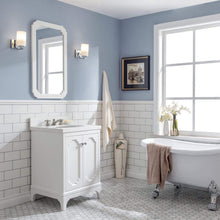 Load image into Gallery viewer, Water Creation Vanity Water Creation QU24QZ05PW-000BX0905 Queen 24-Inch Single Sink Quartz Carrara Vanity In Pure White  With F2-0009-05-BX Lavatory Faucet(s)