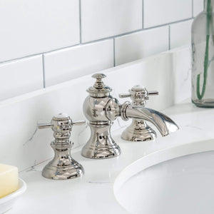 Water Creation Vanity Water Creation QU36QZ05PW-Q21TL1205 Queen 36-Inch Single Sink Quartz Carrara Vanity In Pure White With Matching Mirror(s) and F2-0012-05-TL Lavatory Faucet(s)