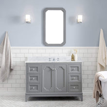 Load image into Gallery viewer, Water Creation Vanity Water Creation QU48CW01CG-000000000 Queen 48 Inch Single Sink Carrara White Marble Countertop Vanity in Cashmere Grey