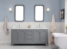 Load image into Gallery viewer, Water Creation Vanity Water Creation QU72QZ01CG-Q21BX0901 Queen 72-Inch Double Sink Quartz Carrara Vanity In Cashmere Grey With Matching Mirror(s) and F2-0009-01-BX Lavatory Faucet(s)