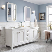 Load image into Gallery viewer, Water Creation Vanity Water Creation QU72QZ05PW-000BX0905 Queen 72-Inch Double Sink Quartz Carrara Vanity In Pure White  With F2-0009-05-BX Lavatory Faucet(s)
