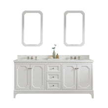 Load image into Gallery viewer, Water Creation Vanity Water Creation QU72QZ05PW-000BX0905 Queen 72-Inch Double Sink Quartz Carrara Vanity In Pure White  With F2-0009-05-BX Lavatory Faucet(s)