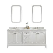 Load image into Gallery viewer, Water Creation Vanity Water Creation QU72QZ05PW-Q21FX1305 Queen 72-Inch Double Sink Quartz Carrara Vanity In Pure White With Matching Mirror(s) and F2-0013-05-FX Lavatory Faucet(s)