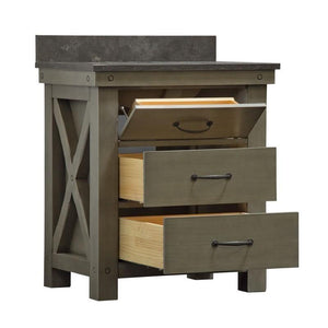 Water Creation Vanity Water Creation VAB030BLGG00 Aberdeen 30 Inch Grizzle Grey Single Sink Bathroom Vanity With Blue Limestone Counter Top