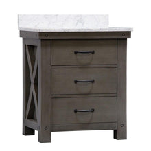 Load image into Gallery viewer, Water Creation Vanity Water Creation VAB030CWGG00 Aberdeen 30 Inch Grizzle Grey Single Sink Bathroom Vanity With Carrara White Marble Counter Top