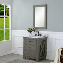Load image into Gallery viewer, Water Creation Vanity Water Creation VAB030CWGG00 Aberdeen 30 Inch Grizzle Grey Single Sink Bathroom Vanity With Carrara White Marble Counter Top