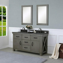 Load image into Gallery viewer, Water Creation Vanity Water Creation VAB060BLGG00 Aberdeen 60 Inch Grizzle Grey Double Sink Bathroom Vanity With Blue Limestone Counter Top