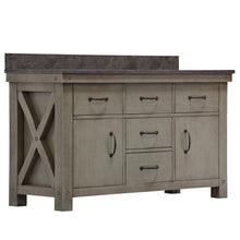 Load image into Gallery viewer, Water Creation Vanity Water Creation VAB060BLGG00 Aberdeen 60 Inch Grizzle Grey Double Sink Bathroom Vanity With Blue Limestone Counter Top