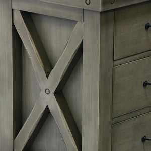 Water Creation Vanity Water Creation VAB072BLGG00 Aberdeen 72 Inch Grizzle Grey Double Sink Bathroom Vanity With Blue Limestone Counter Top