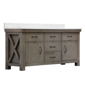 Water Creation Vanity Water Creation VAB072CWGG00 Aberdeen 72 Inch Grizzle Grey Double Sink Bathroom Vanity With Carrara White Marble Counter Top