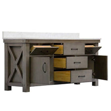 Load image into Gallery viewer, Water Creation Vanity Water Creation VAB072CWGG00 Aberdeen 72 Inch Grizzle Grey Double Sink Bathroom Vanity With Carrara White Marble Counter Top