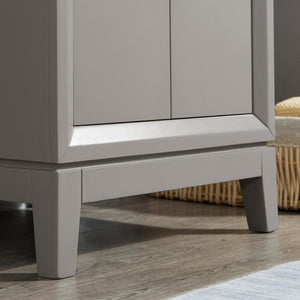 Water Creation Vanity Water Creation VEL024CWCG08 Elizabeth 24 Inch Single Sink Carrara White Marble Vanity In Cashmere Grey with Matching Mirror and Lavatory Faucet