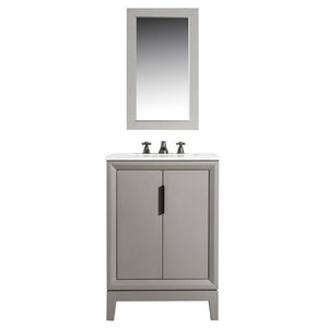 Water Creation Vanity Water Creation VEL024CWCG12 Elizabeth 24 Inch Single Sink Carrara White Marble Vanity In Cashmere Grey with Lavatory Faucet