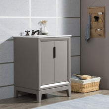 Load image into Gallery viewer, Water Creation Vanity Water Creation VEL024CWCG12 Elizabeth 24 Inch Single Sink Carrara White Marble Vanity In Cashmere Grey with Lavatory Faucet