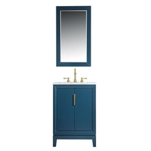 Load image into Gallery viewer, Water Creation Vanity Water Creation VEL024CWMB37 Elizabeth 24 Inch Single Sink Carrara White Marble Vanity In Monarch Blue with Lavatory Faucet