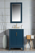 Load image into Gallery viewer, Water Creation Vanity Water Creation VEL024CWMB37 Elizabeth 24 Inch Single Sink Carrara White Marble Vanity In Monarch Blue with Lavatory Faucet