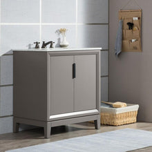 Load image into Gallery viewer, Water Creation Vanity Water Creation VEL030CWCG12 Elizabeth 30 Inch Single Sink Carrara White Marble Vanity In Cashmere Grey with Lavatory Faucet