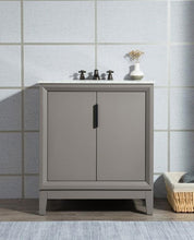 Load image into Gallery viewer, Water Creation Vanity Water Creation VEL030CWCG12 Elizabeth 30 Inch Single Sink Carrara White Marble Vanity In Cashmere Grey with Lavatory Faucet