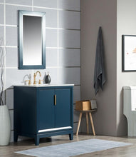 Load image into Gallery viewer, Water Creation Vanity Water Creation VEL030CWMB37 Elizabeth 30 Inch Single Sink Carrara White Marble Vanity In Monarch Blue with Lavatory Faucet