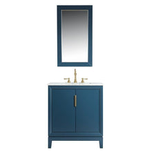 Load image into Gallery viewer, Water Creation Vanity Water Creation VEL030CWMB37 Elizabeth 30 Inch Single Sink Carrara White Marble Vanity In Monarch Blue with Lavatory Faucet