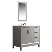 Load image into Gallery viewer, Water Creation Vanity Water Creation VEL036CWCG01 Elizabeth 36 Inch Single Sink Carrara White Marble Vanity In Cashmere Grey With Matching Mirror