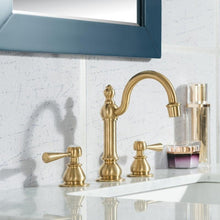Load image into Gallery viewer, Water Creation Vanity Water Creation VEL036CWMB01 Elizabeth 36 Inch Single Sink Carrara White Marble Vanity In Monarch Blue With Matching Mirror