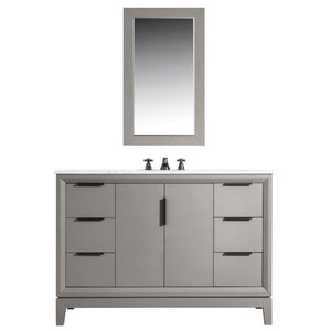 Water Creation Vanity Water Creation VEL048CWCG12 Elizabeth 48 Inch Single Sink Carrara White Marble Vanity In Cashmere Grey with Lavatory Faucet