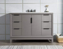 Load image into Gallery viewer, Water Creation Vanity Water Creation VEL048CWCG12 Elizabeth 48 Inch Single Sink Carrara White Marble Vanity In Cashmere Grey with Lavatory Faucet