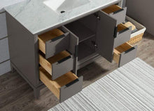 Load image into Gallery viewer, Water Creation Vanity Water Creation VEL048CWCG12 Elizabeth 48 Inch Single Sink Carrara White Marble Vanity In Cashmere Grey with Lavatory Faucet