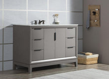 Load image into Gallery viewer, Water Creation Vanity Water Creation VEL048CWCG12 Elizabeth 48 Inch Single Sink Carrara White Marble Vanity In Cashmere Grey with Lavatory Faucet