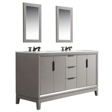 Load image into Gallery viewer, Water Creation Vanity Water Creation VEL060CWCG12 Elizabeth 60 Inch Double Sink Carrara White Marble Vanity In Cashmere Grey with Lavatory Faucet