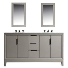 Load image into Gallery viewer, Water Creation Vanity Water Creation VEL060CWCG12 Elizabeth 60 Inch Double Sink Carrara White Marble Vanity In Cashmere Grey with Lavatory Faucet
