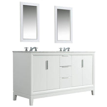 Load image into Gallery viewer, Water Creation Vanity Water Creation VEL060CWPW04 Elizabeth 60 Inch Double Sink Carrara White Marble Vanity In Pure White With Matching Mirror