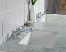 Load image into Gallery viewer, Water Creation Vanity Water Creation VEL060CWPW04 Elizabeth 60 Inch Double Sink Carrara White Marble Vanity In Pure White With Matching Mirror