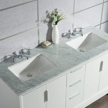 Load image into Gallery viewer, Water Creation Vanity Water Creation VEL060CWPW04 Elizabeth 60 Inch Double Sink Carrara White Marble Vanity In Pure White With Matching Mirror