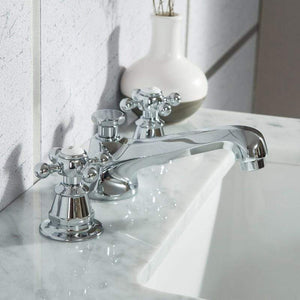 Water Creation Vanity Water Creation VEL060CWPW04 Elizabeth 60 Inch Double Sink Carrara White Marble Vanity In Pure White With Matching Mirror